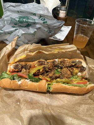 Fried mushroom po boy   at 2 Phat Vegans in New Orleans
