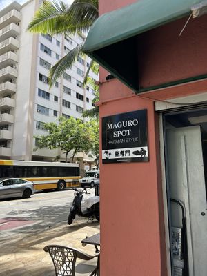 Restaurant Sign   at Maguro Spot in Honolulu