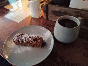 Vegan spiced apple cake at The Cosy Cafe in Hay-on-wye