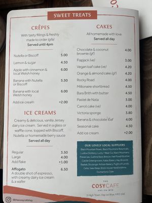   at The Cosy Cafe in Hay-on-wye