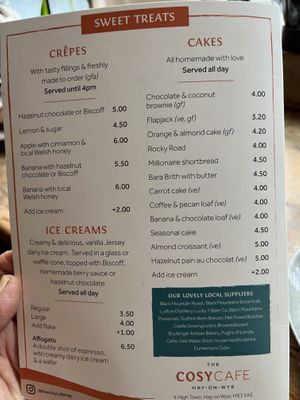   at The Cosy Cafe in Hay-on-wye