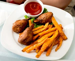 Boba House Vegan Chicken & Sweet Potato Fries at Boba House in Greensboro