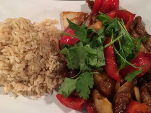 Hawaiian Stir Fry with "Ribs" at Boba House in Greensboro