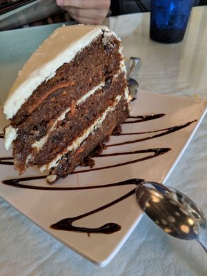 Vegan carrot cake from nearby bakery (spring garden) at Boba House in Greensboro