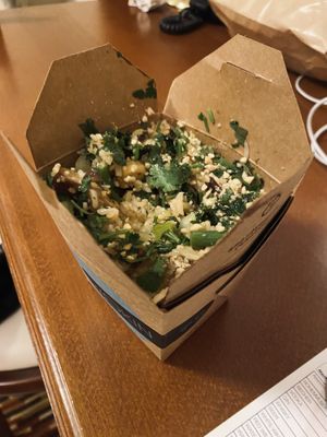Box with fried rice, tofu and vegetables  at Wokin - Jindrisska in Prague