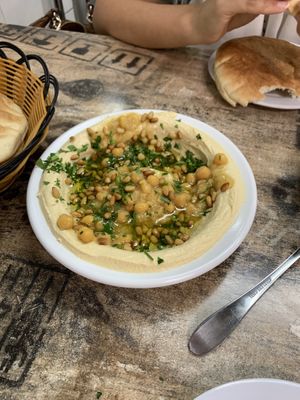 Humus with pine nut at Lina in East Jerusalem
