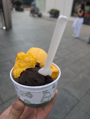 Chocolate and mango are vegan at Dolce Vita in Vaduz