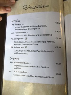 Menu   at Vinavegana in Vienna