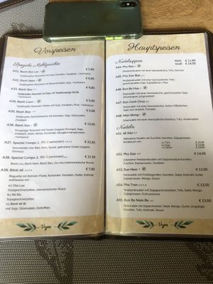 Menu   at Vinavegana in Vienna