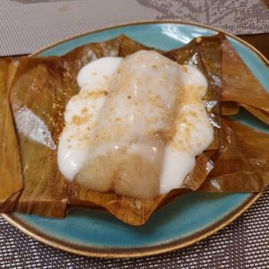 Taro mit Klebereis at Vinavegana in Vienna