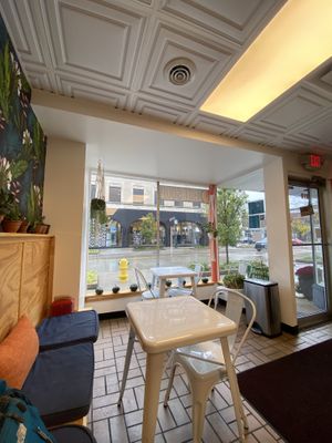 Front window seating area at Try it Raw in Birmingham