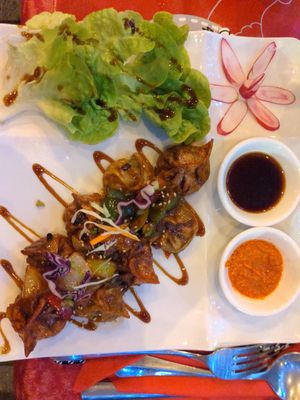 Spicy momo at Momo Hut in Briancon