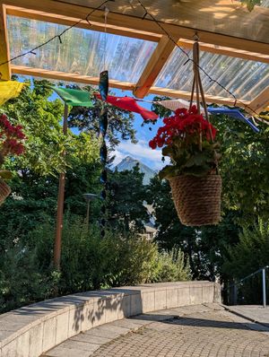 View from the seat at Momo Hut in Briancon
