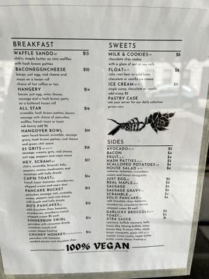 Menu   at Ro's Diner in Brooklyn