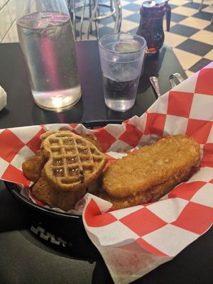 Waffle sando at Ro's Diner in Brooklyn
