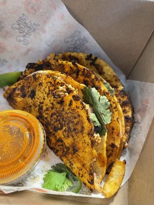 Birria Cartel Tacos (made with jackfruit )  at Bougie Bites in Overland