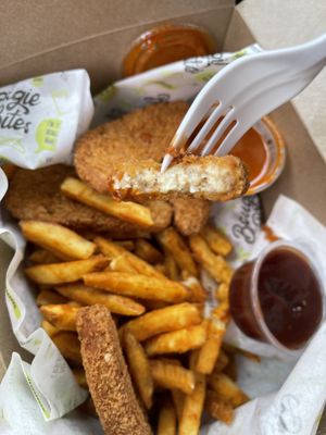Inside chkn tenders   at Bougie Bites in Overland