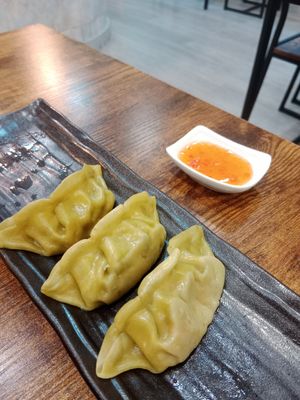 Steamed Gyoza (not homemade) at Kali Sushi Bar in Santander