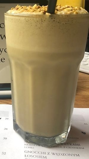 soy milk pistachio frappe  at Obiecana Cafe in Lodz