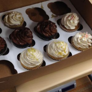 mixed dozen: salted caramel, chocolate, lemon, & classic vanilla at Treehouse Bakery in Phoenix