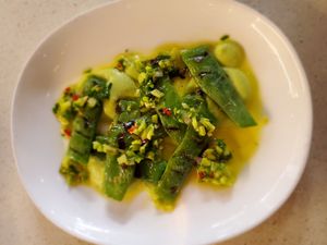 Snap peas (ask for it vegan style) at Chaval in Portland