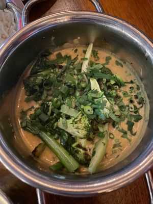 Green vegetable curry at Ghee Indian Kitchen in Kendall