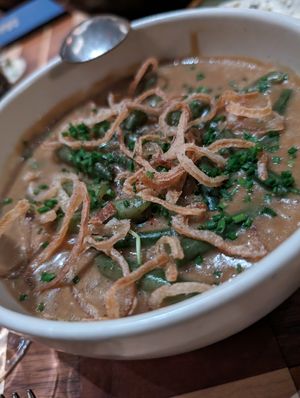 Green beans gravy at Twelvemonth in Burlingame