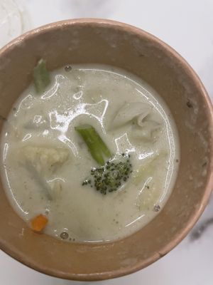 Green curry veg as it served with no tofu   at Cafe Isan - JVC in Dubai