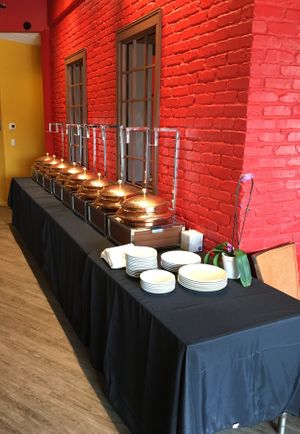 Buffet line for private parties at Thaliwala Indian Kitchen in Chanhassen
