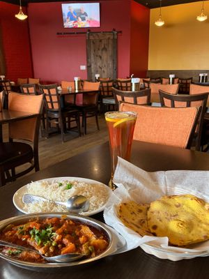 Vegan Mixed Vegetable Curry with a side of Makki Ki Roti. Outstanding. at Thaliwala Indian Kitchen in Chanhassen