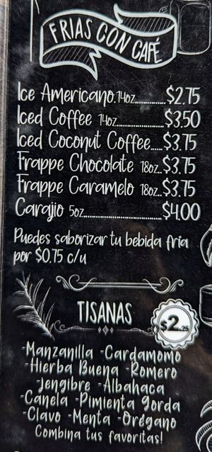 Drink menu 5 of 6, May 2023 at Axul Cafe in Concepcion De Ataco