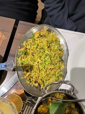 mushroom rice  at Vegan India - Gloucester Rd in Bristol