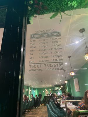 opening times  at Vegan India - Gloucester Rd in Bristol