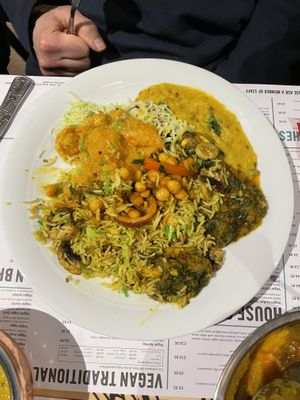 plated up curry 😋  at Vegan India - Gloucester Rd in Bristol