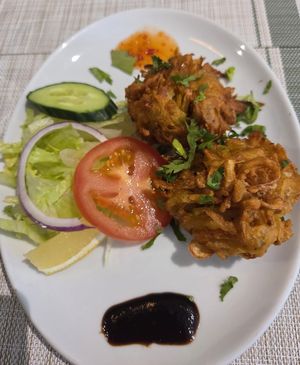Onion Bhajis at Vegan India - Gloucester Rd in Bristol