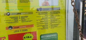 Vegan menu at Panos Steak House in Larnaca