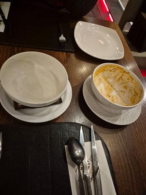 We didn't have time to take pictures of the soups, they were too delicious. at Panos Steak House in Larnaca