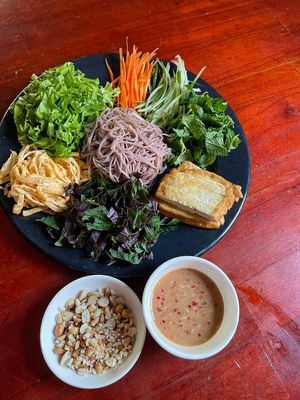 Our Mixed Rice Vermicelli with Lemongrass Sauce is a best-seller you can’t miss! 🌿🍜 The silky rice noodles are tossed in a rich, aromatic lemongrass sauce. at Toàn Mán Restaurant  in Ta Van