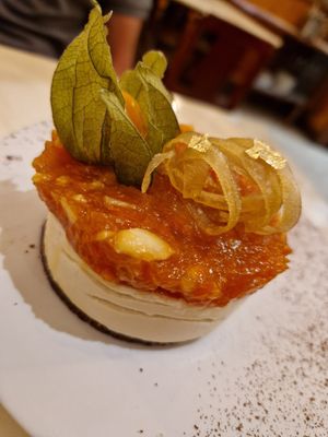 Pumpkin cheesecake at Remédio Santo - Baixa in Porto