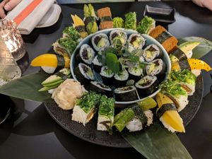 Vegan sushi plate at Barfüsser Sushi Bar & Lounge in Adliswil