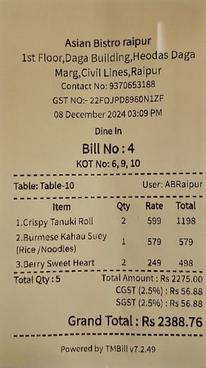  at Asian Bistro in Raipur