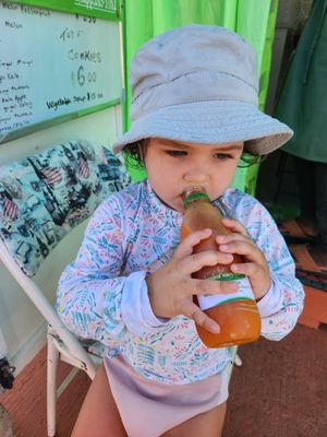 Fresh juice: melon, passion fruit, orange and apple at Evergreen Health Plus in Bridgetown