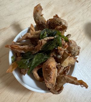 The Yansu oyster mushrooms  at MAZU in Yellow Springs