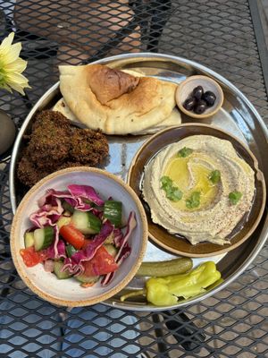Hummus platter  at MAZU in Yellow Springs