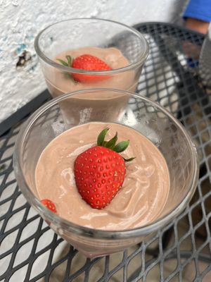 Strawberry chocolate pudding  at MAZU in Yellow Springs