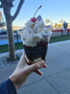 Hot fudge sundae at Ghirardelli in San Francisco