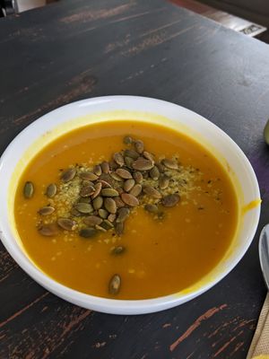 Goldenmilk butternut squash soup at CoCre Cafe in Augusta