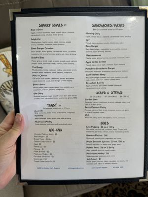 Menu   at CoCre Cafe in Augusta