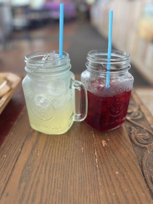 Fresh Lemonade and hibiscus ice tea   at CoCre Cafe in Augusta