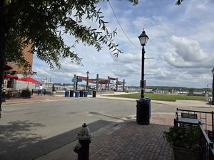 View from the outside dining area at Mai Thai Restaurant in Alexandria
